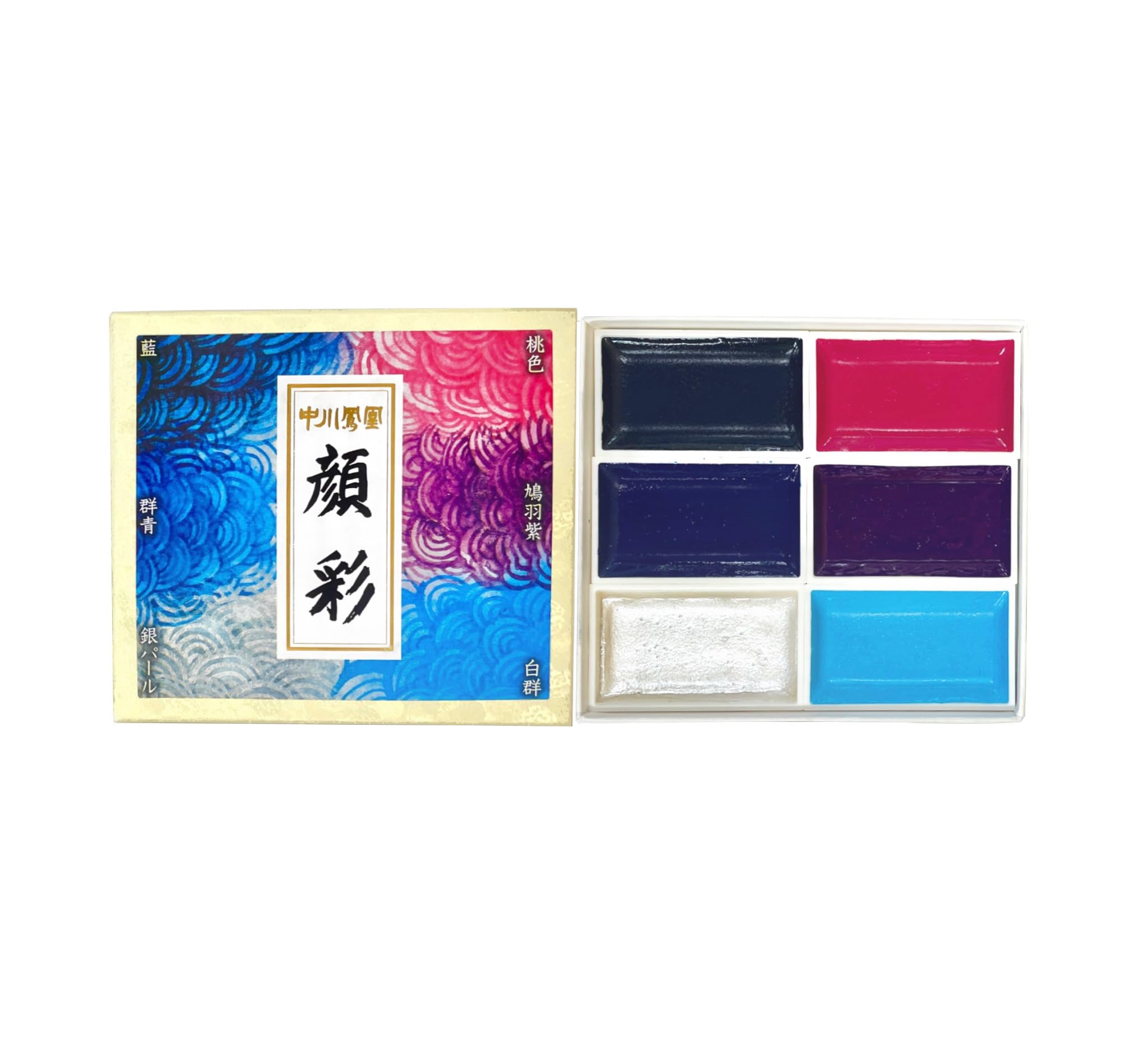 Amazon | ナカガワ胡粉 日本画用絵具 鳳凰 顔彩 6色 蒼 220042 | 絵具 通販